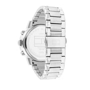 Tommy Hilfiger Troy Chronograph Grey Dial Silver Steel Strap Watch For Men - 1792106