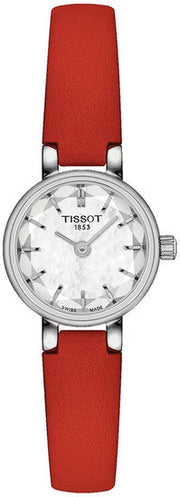 Tissot Lovely Round Mother of Pearl Dial Red Leather Strap Watch for Women - T140.009.16.111.00