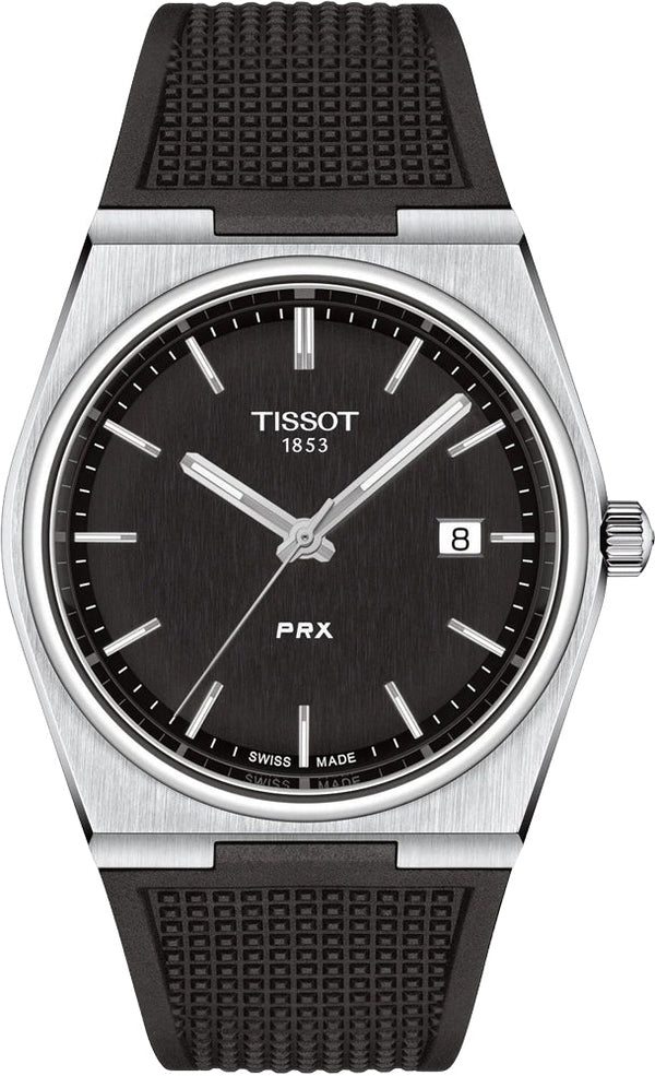 Tissot PRX Black Dial Black Rubber Strap Watch For Men - T137.410.17.051.00