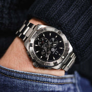 Tag Heuer Aquaracer Chronograph Black Dial Silver Steel Strap Watch for Men - CAY1110.BA0927