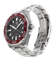 Tag Heuer Aquaracer Black Dial Silver Steel Strap Watch for Men - WAY101B.BA0746