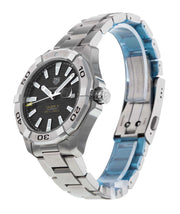 Tag Heuer Aquaracer Automatic Black Dial Silver Steel Strap Watch for Men - WAY2010.BA0927