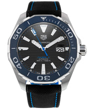 Tag Heuer Aquaracer Calibre 5 Automatic Black Dial Black Nylon Strap Watch for Men - WAY201C.FC6395