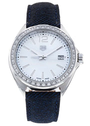 Tag Heuer Formula 1 Quartz Diamonds Mother of Pearl Dial Blue Leather Strap Watch for Women - WBJ131A.FC8251