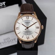 Tissot Chemin Des Tourelles Powermatic 80 Silver Dial Brown Leather Strap Watch For Men - T099.407.36.038.00