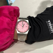 Tissot PRX Quartz Pink Dial Silver Steel Strap Watch for Women - T137.210.11.331.00
