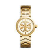 Tory Burch Reva Gold Dial Gold Steel Strap Watch for Women - TBW4025