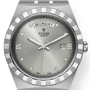 Tudor Royal Day Date Diamonds Automatic Silver Dial Silver Steel Strap Watch for Men - M28600-0002