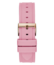 Guess Rose Gold Dial with Diamonds Pink Rubber Strap Watch For Women - W1053L3