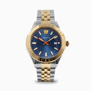 Versace Hellenyium Quartz Blue Dial Two Tone Steel Strap Watch For Men - VEVK00520
