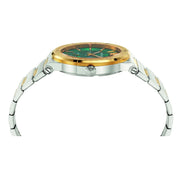 Versace Hellenyium Quartz Green Dial Silver Steel Strap Watch For Men - VEVK00420