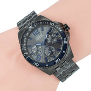 Guess Odyssey Quartz Blue Dial Gunmetal Steel Strap Watch For Men - W1107G5