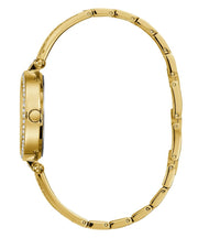 Guess Muse Crystals White Dial Rose Gold Steel Strap Watch For Women - W1008L2