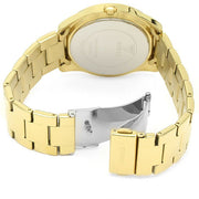Guess G Twist Diamonds Gold Dial Gold Steel Strap Watch For Women - W1201L2