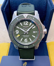 Breitling Superocean Automatic 44mm Outerknown Green Dial Green Nylon Strap Watch for Men - A17367A11L1W1
