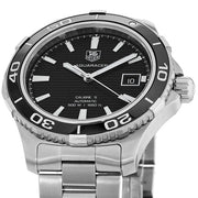 Tag Heuer Aquaracer Caliber 5 Automatic Black Dial Silver Steel Strap Watch for Men - WAK2110.BA0830