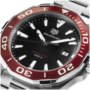 Tag Heuer Aquaracer Black Dial Silver Steel Strap Watch for Men - WAY101B.BA0746