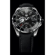 Tag Heuer Aquaracer Calibre 5 Moon Black Dial Black Nylon Strap Watch for Men - WAY201J.FC6370