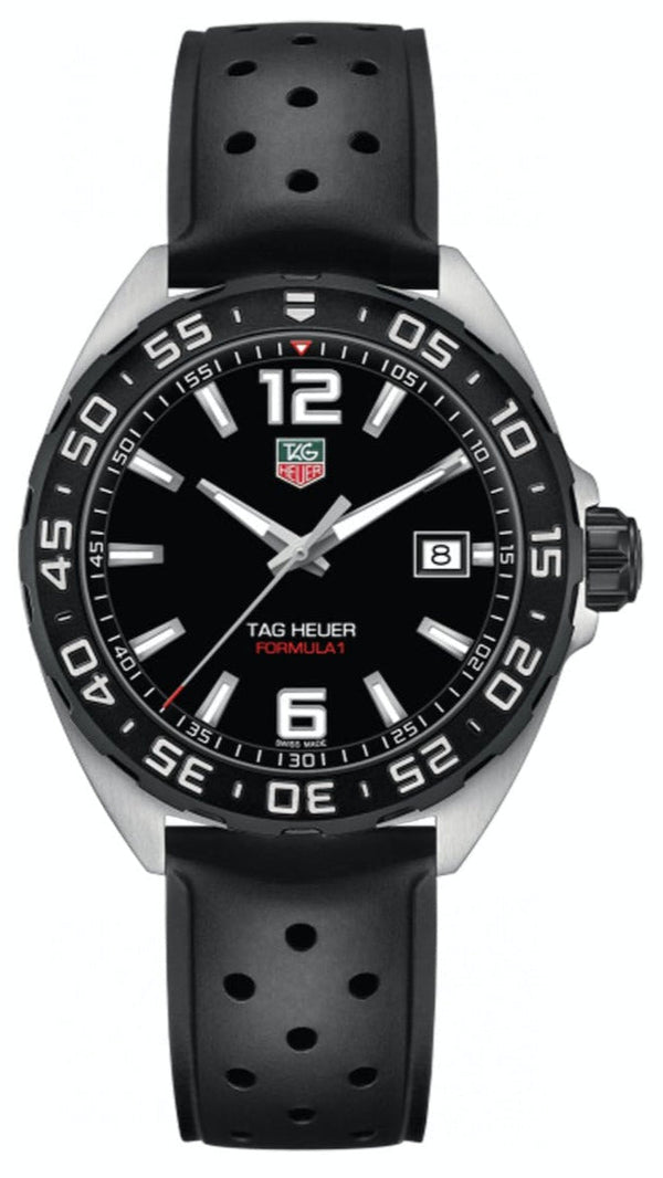 Tag Heuer Formula 1 Quartz Black Dial Black Rubber Strap Watch for Men - WAZ1110.FT8023