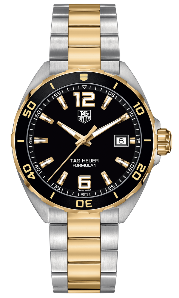 Tag Heuer Formula 1 Quartz Black Dial Two Tone Steel Strap Watch for Men - WAZ1121.BB0879