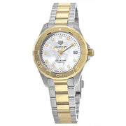 Tag Heuer Aquaracer White Mother of Pearl Dial Two Tone Steel Strap Watch for Women - WBD1322.BB0320