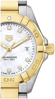 Tag Heuer Aquaracer Diamonds Mother of Pearl Dial Two Tone Steel Strap Watch for Men - WBD1422.BB0321