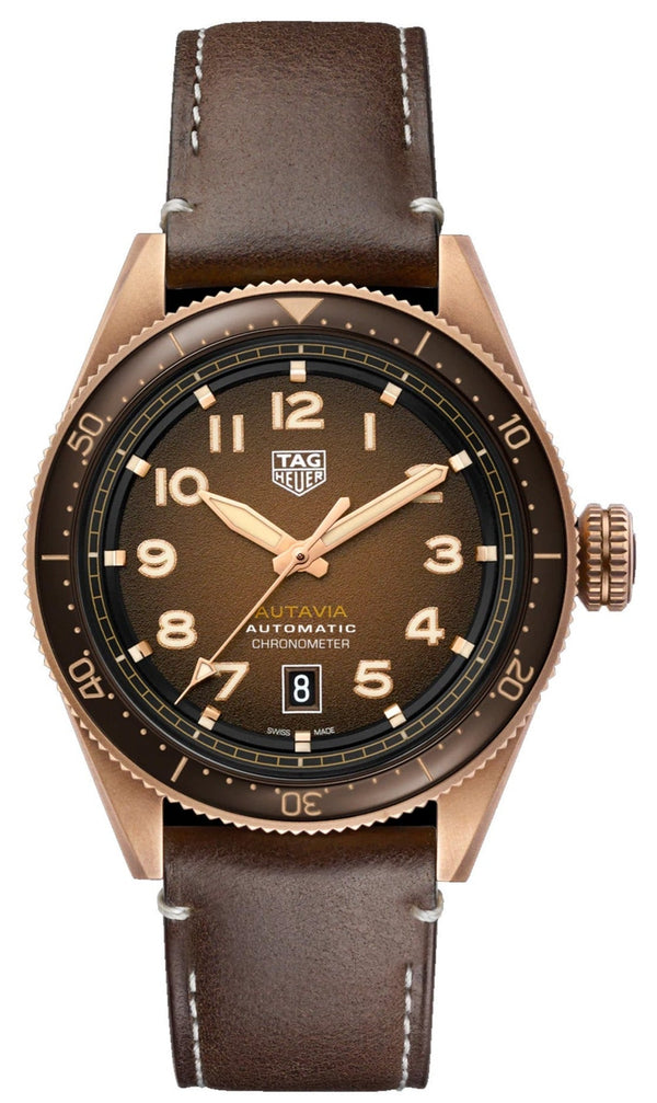 Tag Heuer Autavia Brown Dial Brown Leather Strap Watch for Men - WBE5191.FC8276