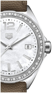 Tag Heuer Formula 1 Quartz Mother of Pearl Dial Brown Leather Strap Watch for Women - WBJ131A.FC8255