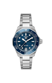 Tag Heuer Aquaracer Professional 300 Automatic Diamonds Blue Dial Silver Steel Strap Watch for Women - WBP231B.BA0618
