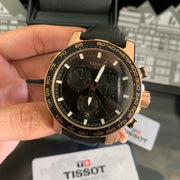 Tissot Supersport Chrono Black Dial Black Leather Strap Watch for Men - T125.617.36.051.00
