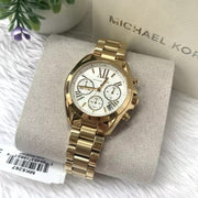 Michael Kors Lexington Quartz Gold Dial Gold Steel Strap Watch For Women - MK6267