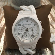 Michael Kors Ceramic White Dial White Steel Strap Watch for Women - MK5387