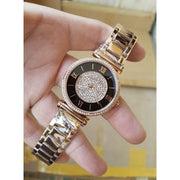 Michael Kors Catlin Black Dial Rose Gold Steel Strap Watch for Women - MK3339