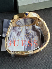 Guess Trend Analog Green Dial Gold Steel Strap Watch For Men - GW0624G2