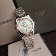 Emporio Armani Federica Mother of Pearl Dial Silver Steel Strap Watch For Women - AR11557