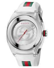 Gucci Sync XXL White Dial White Rubber Strap Watch For Men - YA137102