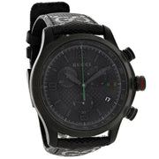 Gucci G Timeless Chronograph Black Dial Black Leather Strap Watch For Men - YA126244