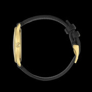 Gucci G Timeless Quartz Silver Dial Black Leather Strap Watch For Women - YA1264181