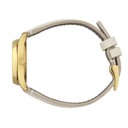 Gucci G Timeless Quartz White Dial White Leather Strap Watch For Women - YA126580A