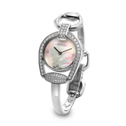 Gucci Horsebit Collection Diamonds Mother of Pearl Dial Silver Steel Strap Watch For Women - YA139505