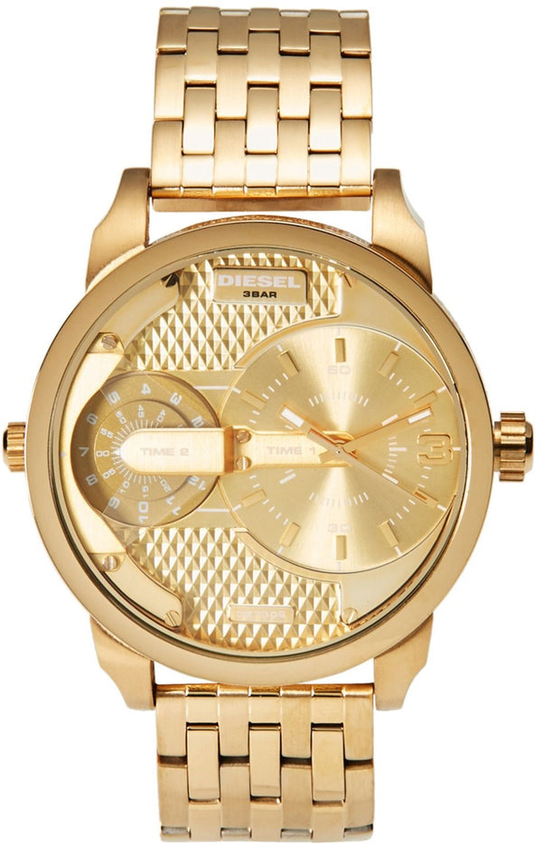 Diesel Mini Daddy Gold Dial Gold Steel Strap Watch For Men - DZ7306