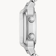 Fossil Retro Digital Silver Dial Silver Steel Strap Watch for Men - FS5844