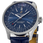 Breitling Navitimer Automatic 35 Blue Dial Blue Leather Strap Watch for Men - A17395161C1P1