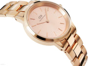 Daniel Wellington Iconic Link Pink Dial Rose Gold Steel Strap Watch For Women - DW00100333