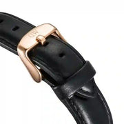 Daniel Wellington Classic Sheffield White Dial Black Leather Strap Watch For Men - DW00100084