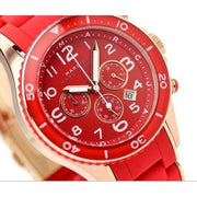 Marc Jacobs Rock Chronograph Red Dial Red Silicone Strap Watch for Women - MBM2577