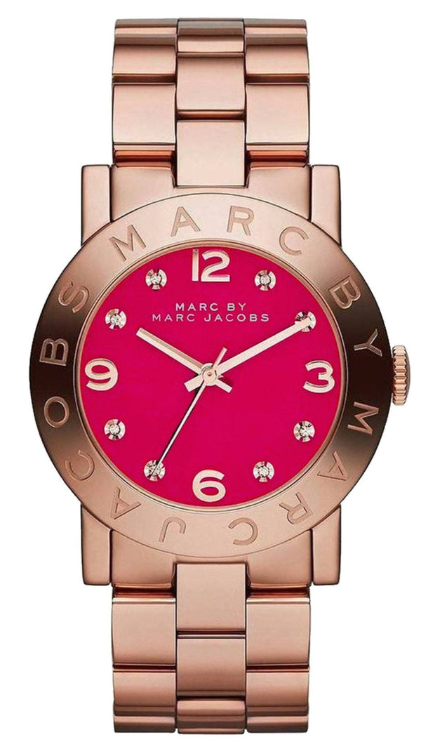 Marc Jacobs Amy Pink Dial Rose Gold Steel Strap Dial Watch for Women - MBM8625