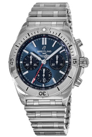 Breitling Chronomat B01 42mm Blue Dial Silver Steel Strap Watch for Men - AB0134101C1A1