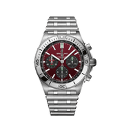 Breitling Chronomat B01 42 Six Nations Wales Red Dial Silver Steel Strap Watch for Men - AB0134A61K1A1