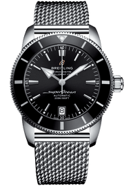 Breitling Superocean Heritage B20 Automatic 42 Black Dial Silver Mesh Bracelet Watch for Men - AB2010121B1A1